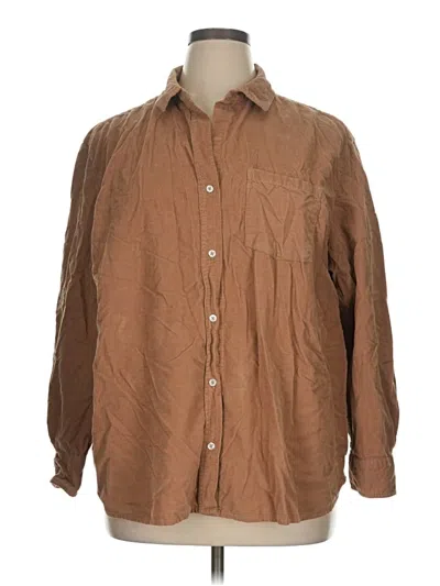 Pre-owned Sonoma Goods For Life Long Sleeve Button Down Shirt In Brown