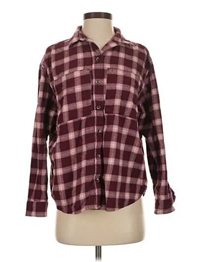 Pre-owned Sonoma Goods For Life Long Sleeve Button Down Shirt In Burgundy