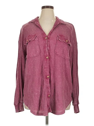 Pre-owned Sonoma Goods For Life Long Sleeve Button Down Shirt In Burgundy