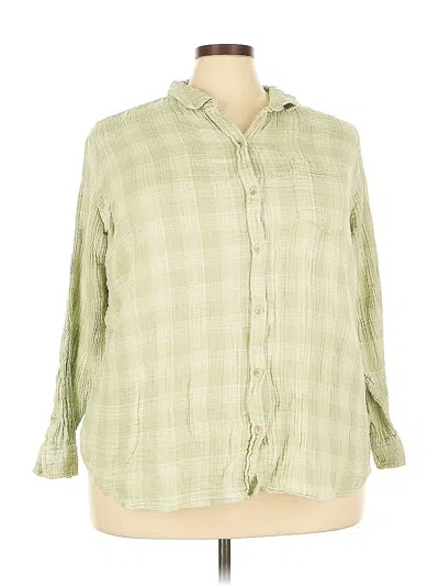 Pre-owned Sonoma Goods For Life Long Sleeve Button Down Shirt In Green