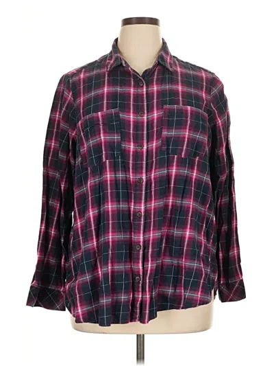 Pre-owned Sonoma Goods For Life Long Sleeve Button Down Shirt In Purple