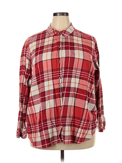 Pre-owned Sonoma Goods For Life Long Sleeve Button Down Shirt In Red