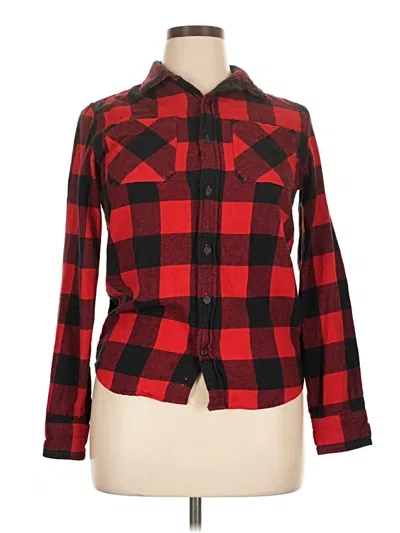 Pre-owned Sonoma Goods For Life Long Sleeve Button Down Shirt In Red