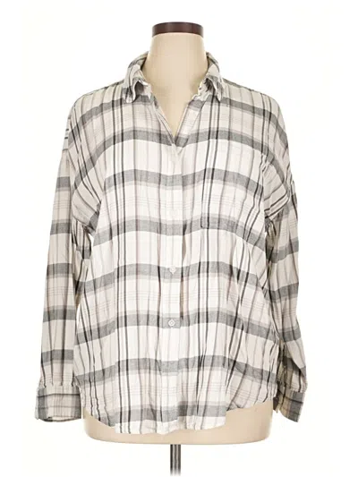 Pre-owned Sonoma Goods For Life Long Sleeve Button Down Shirt In Silver