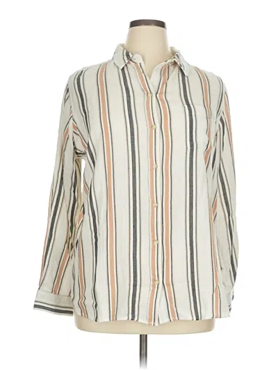 Pre-owned Sonoma Goods For Life Long Sleeve Button Down Shirt In White