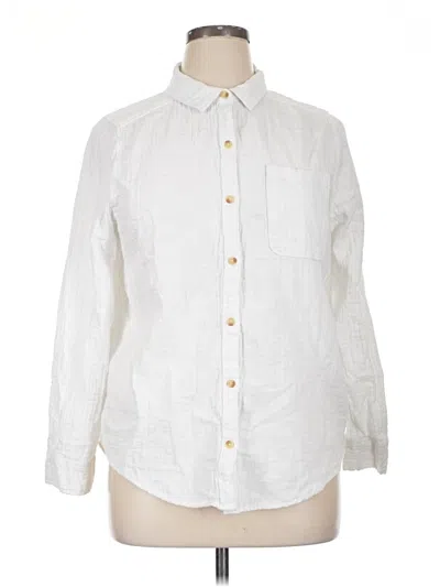 Pre-owned Sonoma Goods For Life Long Sleeve Button Down Shirt In White