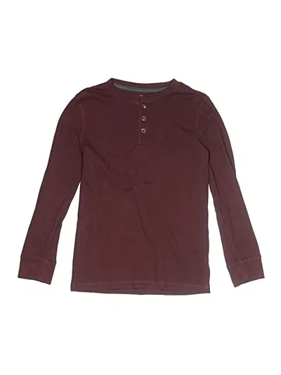 Pre-owned Sonoma Goods For Life Kids' Long Sleeve Henley Shirt In Burgundy