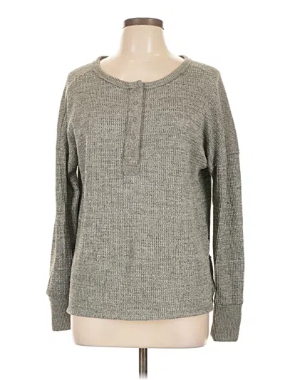Pre-owned Sonoma Goods For Life Long Sleeve Henley Shirt In Gray