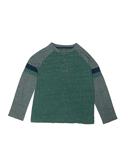 Pre-owned Sonoma Goods For Life Kids' Long Sleeve Henley Shirt In Green