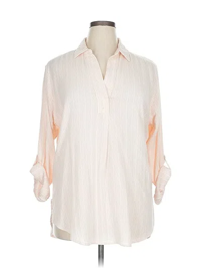 Pre-owned Sonoma Goods For Life Long Sleeve Polo Shirt In White