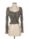 Sonoma Goods For Life Long Sleeve Top Brown Sweetheart Neckline Tops In Multi