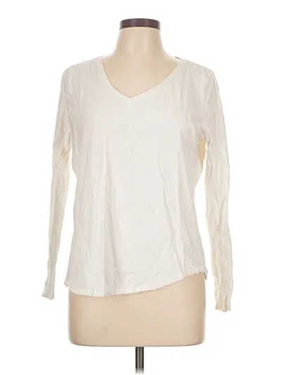 Pre-owned Sonoma Goods For Life Long Sleeve Top Ivory V Neck Tops In White