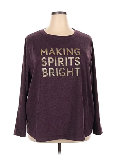 Pre-owned Sonoma Goods For Life Long Sleeve T-shirt In Purple