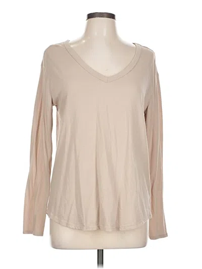 Pre-owned Sonoma Goods For Life Long Sleeve T-shirt In Tan