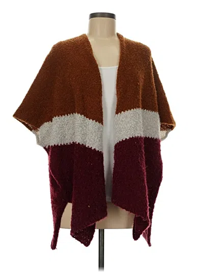 Pre-owned Sonoma Goods For Life Poncho In Burgundy