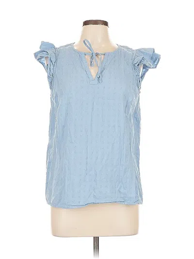 Pre-owned Sonoma Goods For Life Short Sleeve Blouse In Blue