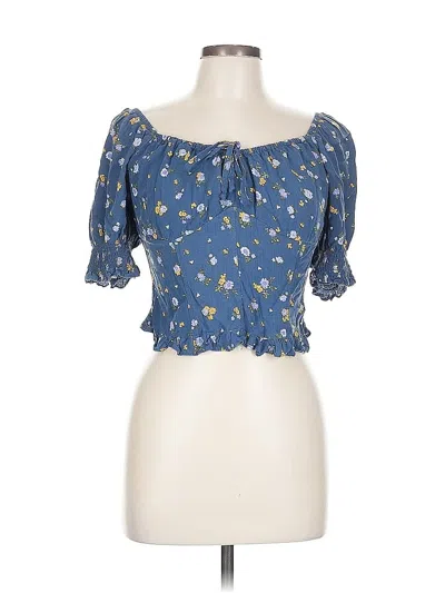 Pre-owned Sonoma Goods For Life Short Sleeve Blouse In Blue