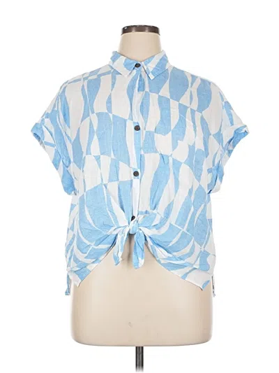 Pre-owned Sonoma Goods For Life Short Sleeve Blouse In Blue