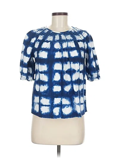 Pre-owned Sonoma Goods For Life Short Sleeve Blouse In Blue