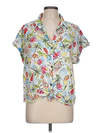 Pre-owned Sonoma Goods For Life Short Sleeve Blouse In Blue