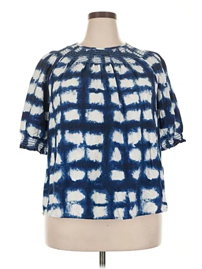 Pre-owned Sonoma Goods For Life Short Sleeve Blouse In Blue