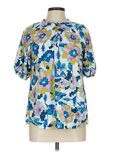 Pre-owned Sonoma Goods For Life Short Sleeve Blouse In Blue