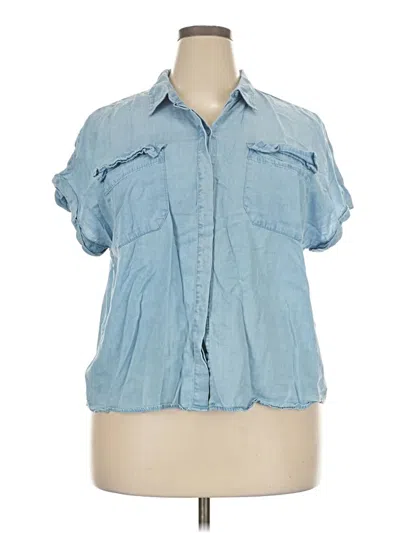 Pre-owned Sonoma Goods For Life Short Sleeve Blouse In Blue