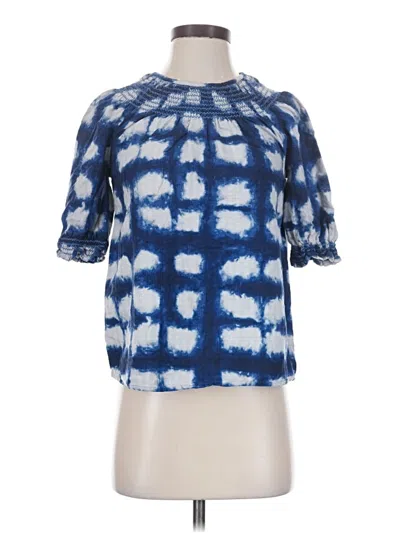 Pre-owned Sonoma Goods For Life Short Sleeve Blouse In Blue