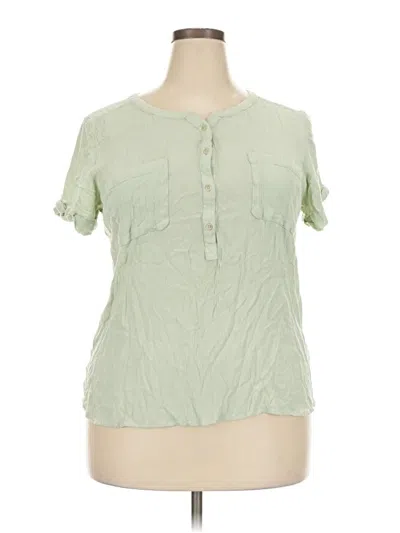 Pre-owned Sonoma Goods For Life Short Sleeve Blouse In Green