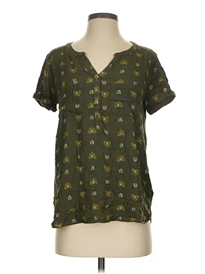 Pre-owned Sonoma Goods For Life Short Sleeve Blouse In Green