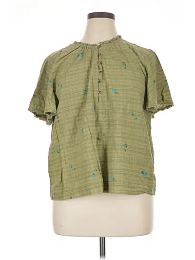 Pre-owned Sonoma Goods For Life Short Sleeve Blouse In Green