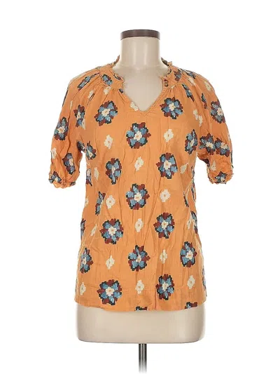 Pre-owned Sonoma Goods For Life Short Sleeve Blouse In Orange