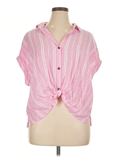 Pre-owned Sonoma Goods For Life Short Sleeve Blouse In Pink