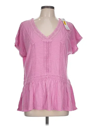 Sonoma Goods For Life Short Sleeve Blouse In Pink