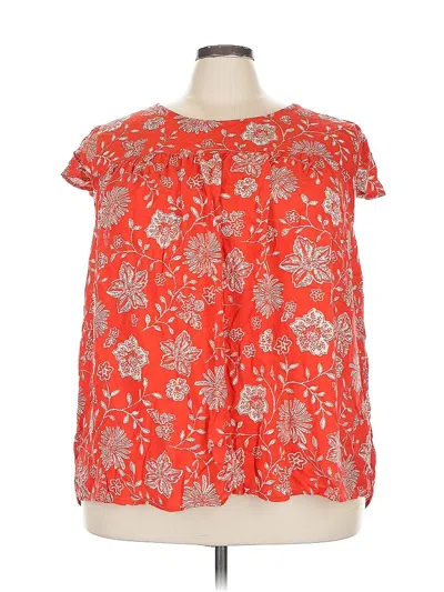 Pre-owned Sonoma Goods For Life Short Sleeve Blouse In Red