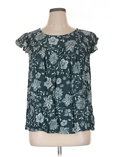 Pre-owned Sonoma Goods For Life Short Sleeve Blouse In Teal