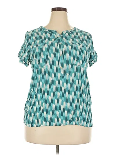 Pre-owned Sonoma Goods For Life Short Sleeve Blouse In Teal