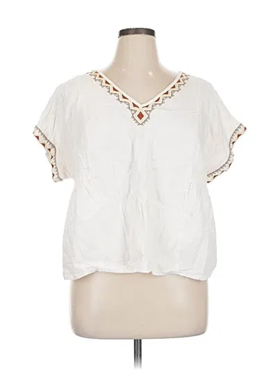 Pre-owned Sonoma Goods For Life Short Sleeve Blouse In White
