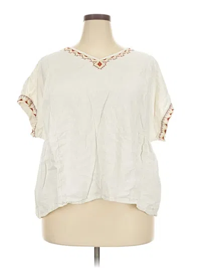 Pre-owned Sonoma Goods For Life Short Sleeve Blouse In White