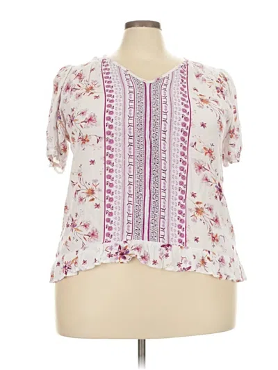 Pre-owned Sonoma Goods For Life Short Sleeve Blouse In White