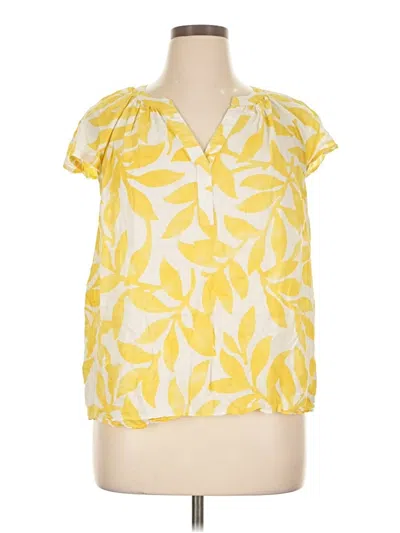 Pre-owned Sonoma Goods For Life Short Sleeve Blouse In Yellow