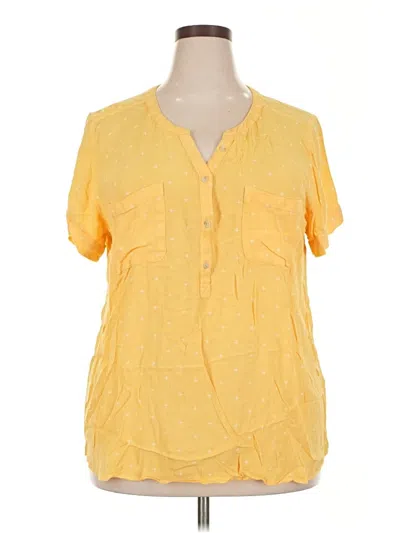 Pre-owned Sonoma Goods For Life Short Sleeve Blouse In Yellow