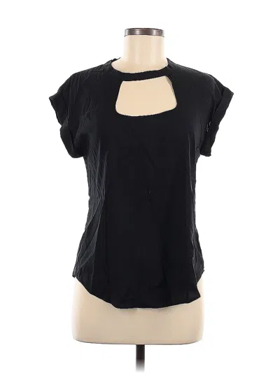 Pre-owned Sonoma Goods For Life Short Sleeve Top Black Keyhole Neckline Tops
