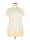 Sonoma Goods For Life Short Sleeve Top Ivory Keyhole Neckline Tops In White