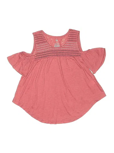 Pre-owned Sonoma Goods For Life Kids' Short Sleeve Top Pink Cold Shoulder Neckline Tops