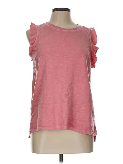 Pre-owned Sonoma Goods For Life Short Sleeve Top Pink Cold Shoulder Neckline Tops