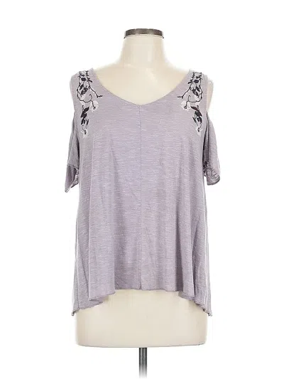 Pre-owned Sonoma Goods For Life Short Sleeve Top Purple Cold Shoulder Neckline Tops