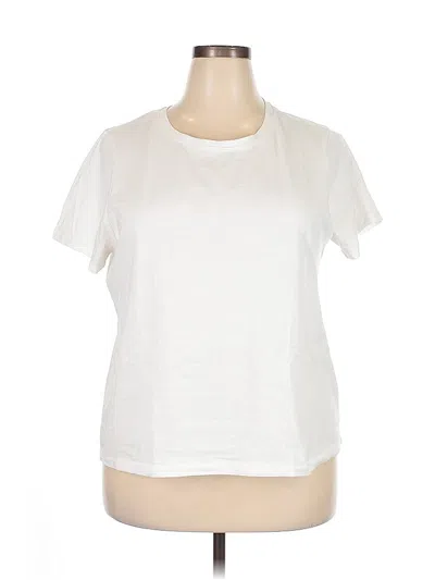 Pre-owned Sonoma Goods For Life Short Sleeve Top White Crew Neck Tops