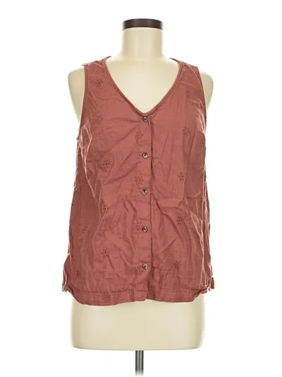 Pre-owned Sonoma Goods For Life Sleeveless Blouse In Brown