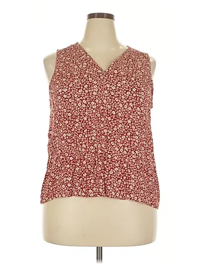 Pre-owned Sonoma Goods For Life Sleeveless Blouse In Burgundy
